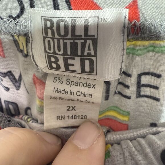 Roll Outta Bed Queen Pajama Bottoms 2X Stretch Loungewear Comfy Lightweight - Picture 5 of 7